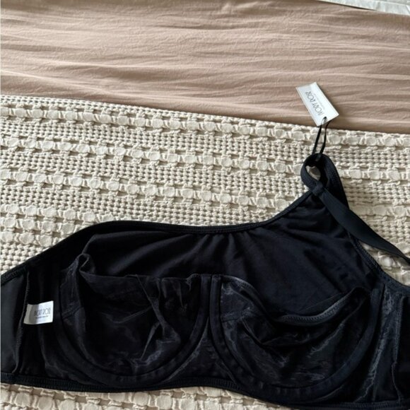 NEW Ivory Rose Black One-Shoulder Bikini Top Size 34F - Picture 4 of 6